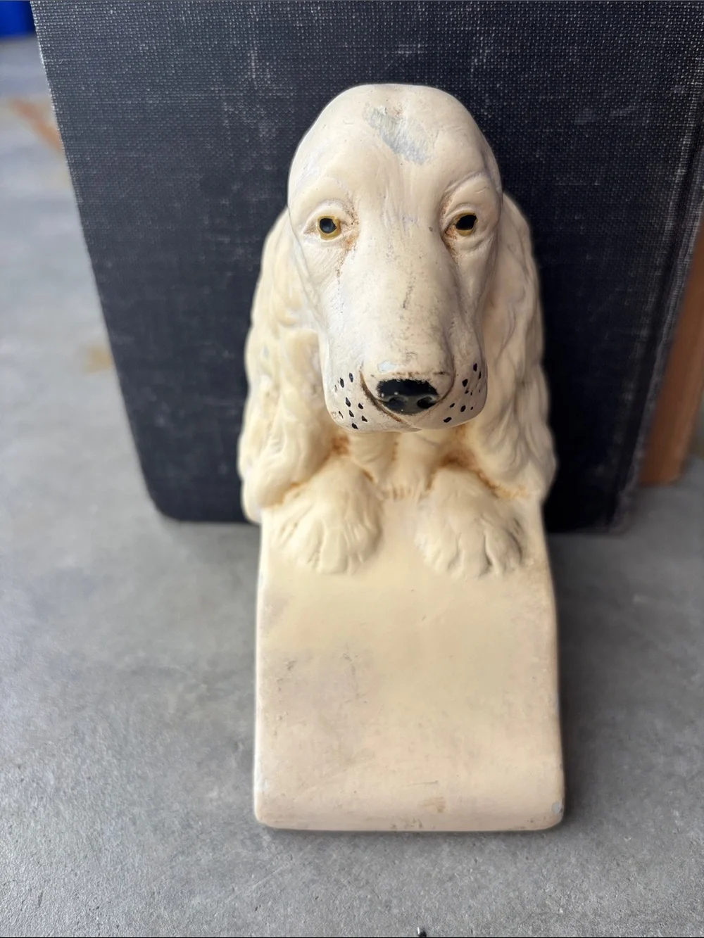 Vintage Coventry Ware Ceramic Chalkware Dog Bookends Japan